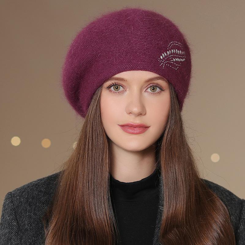 New Women Winter Beret Hat Fashion Decorate Warm Winter Cap For Female Casual Streetwear Knitted Hat