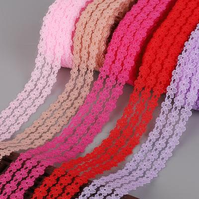 10Yards 2.5cm Wide Beautiful Lace Trim DIY Apparel Sewing Accessories Fabric Wedding Dresses Party Decoration Floral Lace Ribbon
