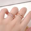 Rose Goud Licht Luxe Vol Met Diamanten Zirkoon Meerlaags Gestapelde Open Ring Vrouwelijke Persoonlijkheid Niche Wijsvinger Ring Persoonlijkheid Ring