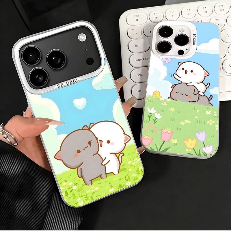 Cartoon Cute Peach Goma Shockproof Phone Case for iPhone 18 17 Air 16 16E 15 Pro Max 14 Plus 13 Mini 12 Back Cover Anti Fall Fundas