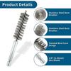 6 Pcs Stainless Steel Cleaning Brush Set 1/4" Hex Bar Twisted Wire Hole Brush for Power Drill Impact Driver(8/10/12/15/17/19 Mm)