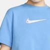Nike Casual Round Neck Pullover High Waist Cropped Drawstring Stitching Short Sleeve Drop Shoulder T-Shirt Women T-Shirt Blue DM6745-412