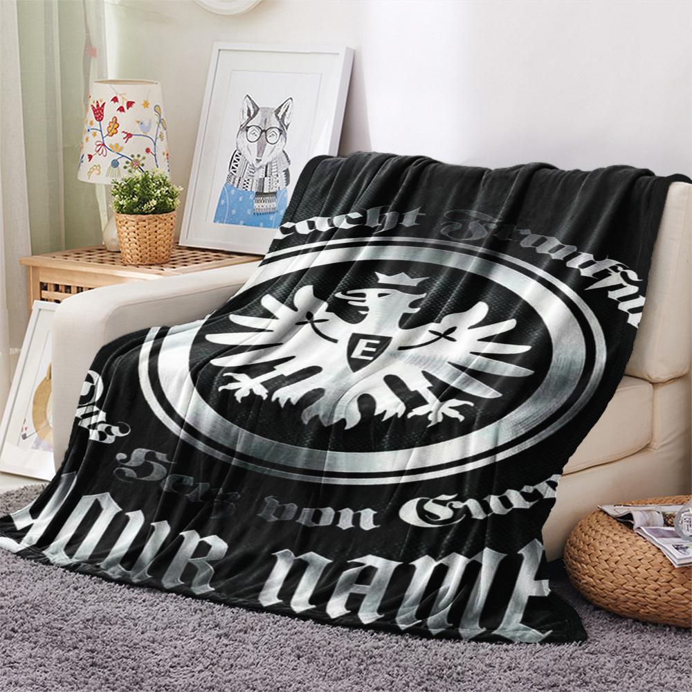 1PC Custom Name Eintracht Frankfurt Patterned Flannel Blanket Suitable For All Seasons for Home Decor Warmth and Comfort Gifts Holiday Present