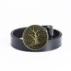 Round Buckle Belt Fashion Casual Men's Cowhide Belt Youth Jeans Belt
