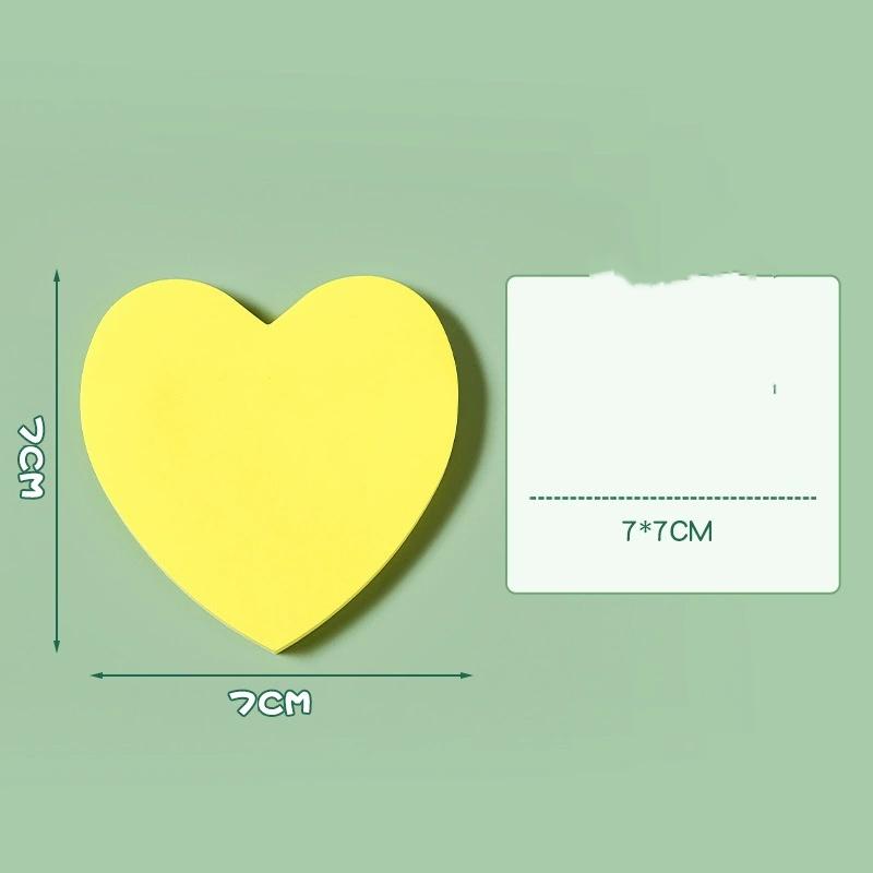 50pcs/set Creative Love Post-it Notes for Elementary School Students, Junior High School Students, Heart-shaped Note Stickers