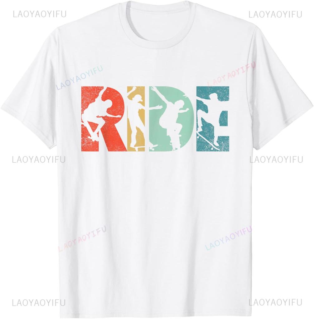 Skateboard Ride Skateboarding Vintage Δώρο για Skateboarder T-Shirt Unisex Καλοκαιρινά Streetwear Μπλούζες Vintage T-Shirt Camisas