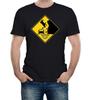Vorsicht Fallende Kühe Herren T-Shirt Lustiger Witz Tiere Rocks Verkehrsschild