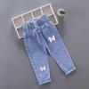 Spring and Autumn New Children's Denim Pants Korean Style Elastic Girls Denim Trousers Children's Pants