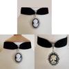 Gothic Skull Queen Pendant Necklace With Glass Charm For Fashionable Women