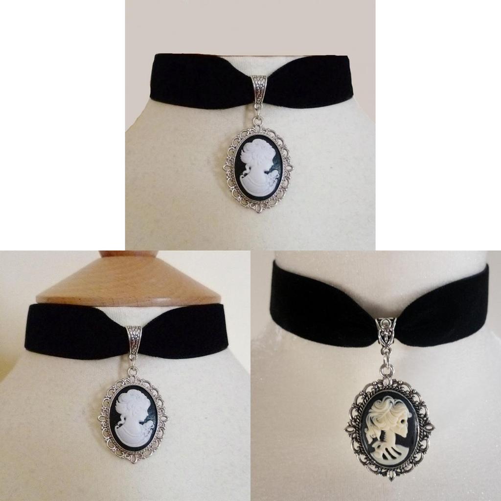 Gothic Skull Queen Pendant Necklace With Glass Charm For Fashionable Women