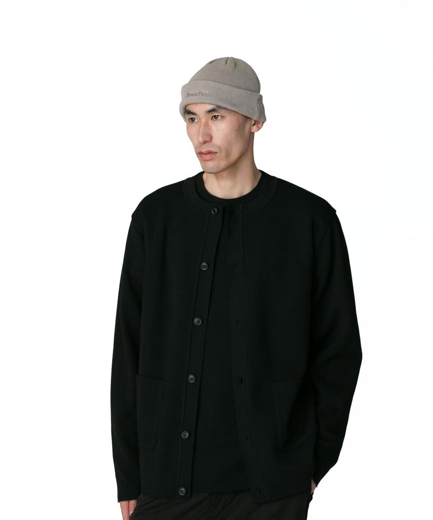 Snow Peak Knit Cardigan and Size L Co/Pe KN-25SU001, Men's Women's, Black,