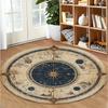 Compass Print Round Area Rug Bedroom Kitchen Mat Washable Indoor Floor Accent Bathroom Carpet Living Room Home Office Hallway