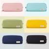 Angoo Double Sided Pen Bag Pencil Case Special Macaron Color Dual Canvas Pocket Storage Bag Pouch Stationery