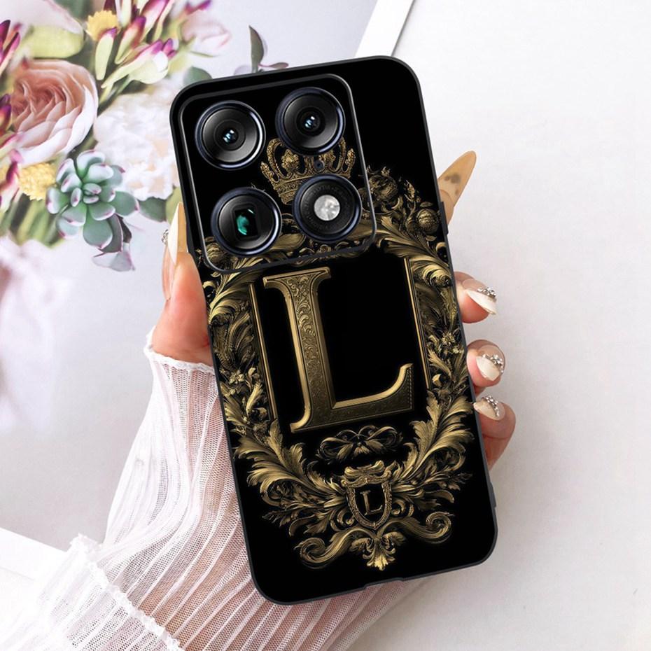 Fashion Crown Letter Case For Motorola Signature XT2603-2 Soft Black Silicone Back Cover For Motorola Signature 5G Phone Cases