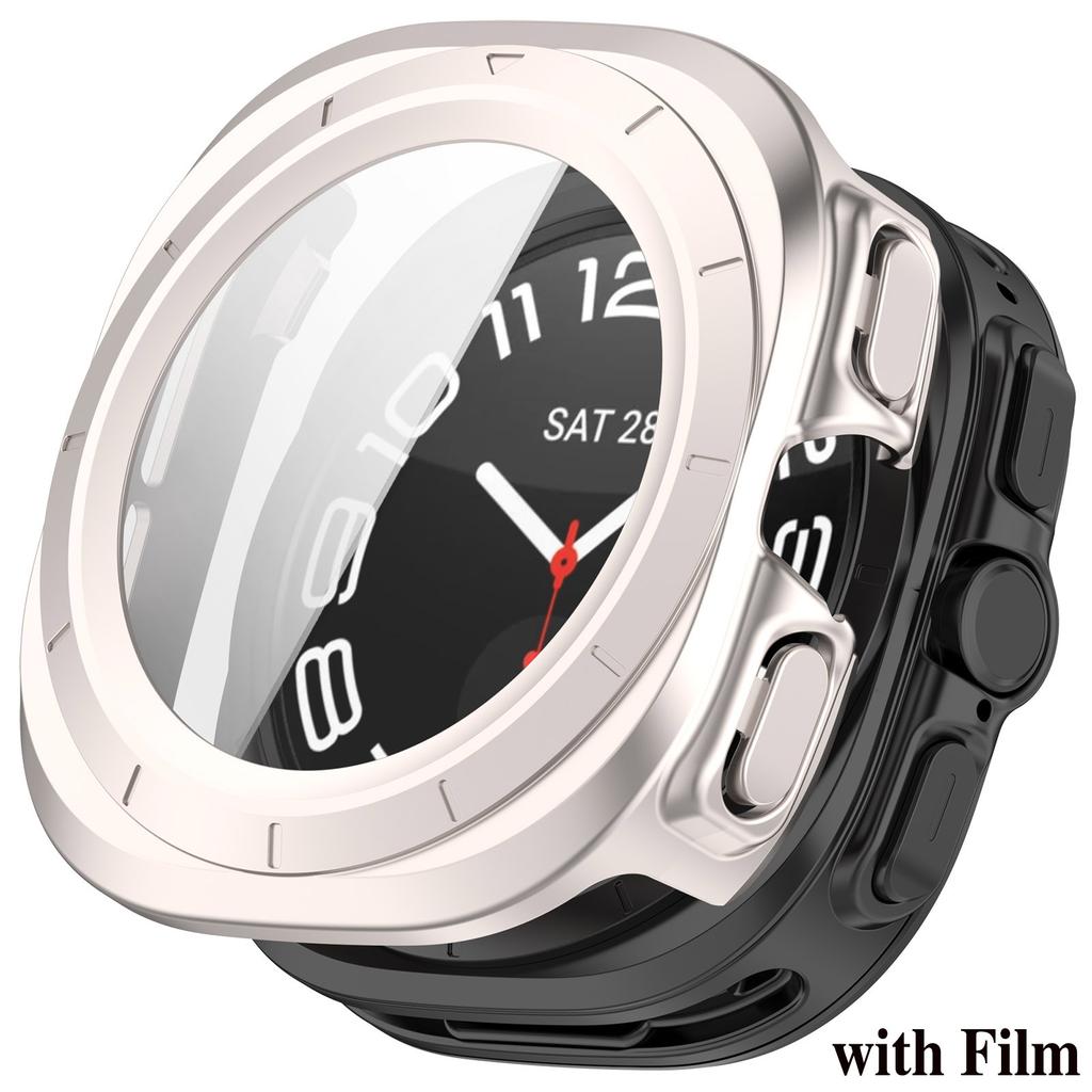 PC Case+Glass For Samsung Galaxy Watch Ultra 2025 Protective Screen Tempered Glass Film For Galaxy Watch 7Ultra 47mmBumper Cover