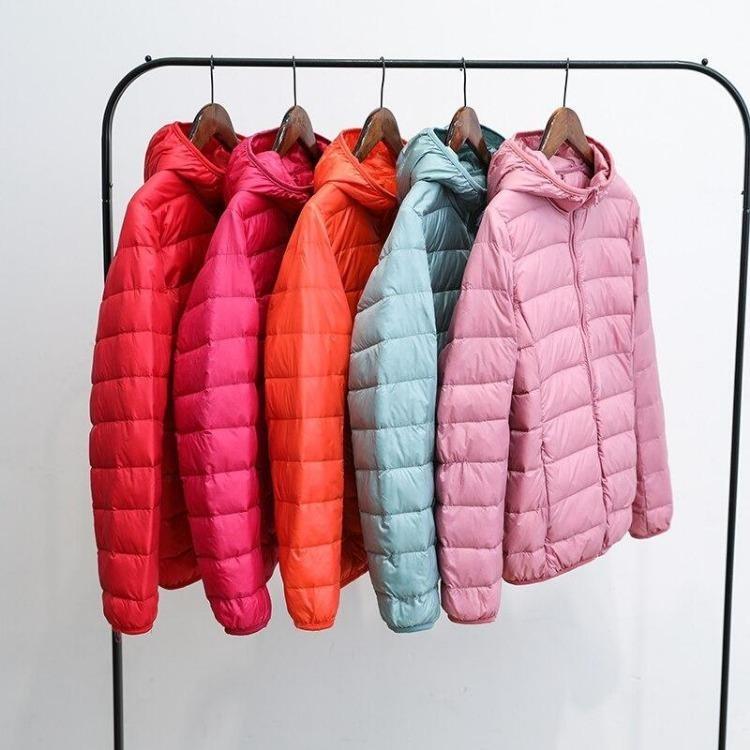 Winter Women Down Jacket Slim Warm Ultra Light Plus Size Hooded Short Coat White Duck Down Outerwear Autumn