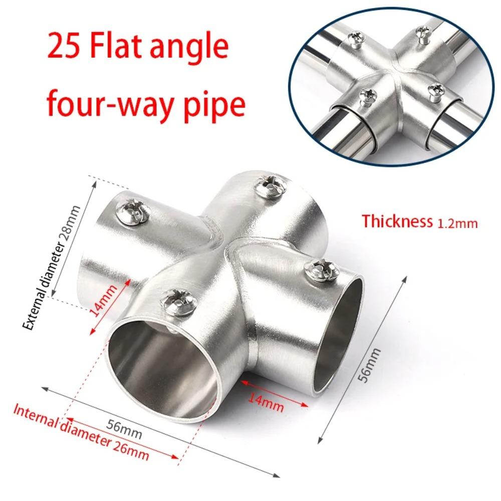 1Pcs Tee Straight Elbow Pipe Connector Stainless Steel Tube Joint Furniture Hardware