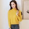 High-waisted Short Knitted Sweater Women's Long-sleeved Versatile Thermal Top Autumn and Winter Semi-turtleneck Thickened Primer Sweater