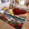 Romantic Rose Heart Rugs for Living Spaces Carpet for Home Sofa Bedroom, Gift Mat