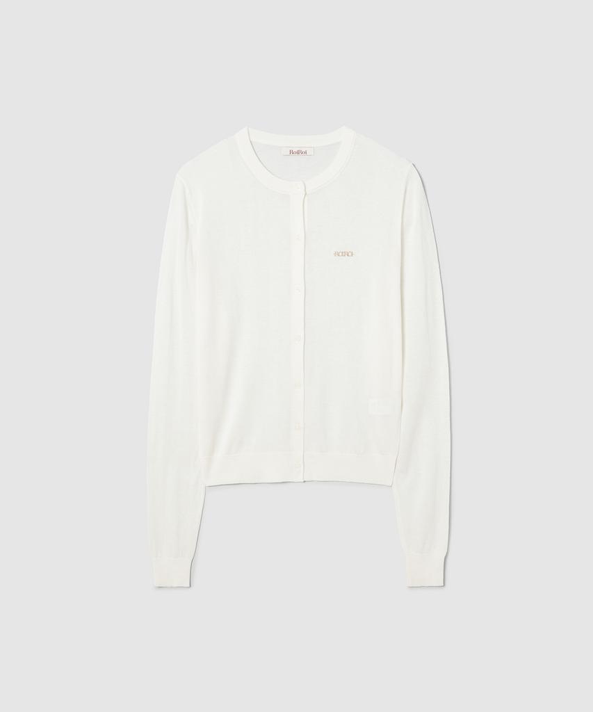 ROIROI Wool Silk Blend Cardigan - Cream