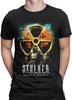 Men T-Shirt Stalker-Shadow-of-Chernobyl-1 Vintage Pure Cotton Tees Short Sleeve T Shirt Crew Neck Black