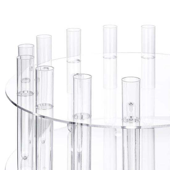 Clear Acrylic Cake Stand Elegant Dessert Display Stand with Tubes Flower Cake Centerpiece for Weddings Party
