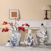 Chinese Retro Blue and White Porcelain Vase for Elegant Flower Arrangements