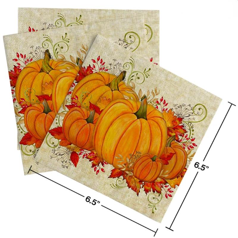 20pcs 33*33cm Fragrance Free Festive Halloween Party Pumpkin Colourful Food Grade Printed Tissue Paper
