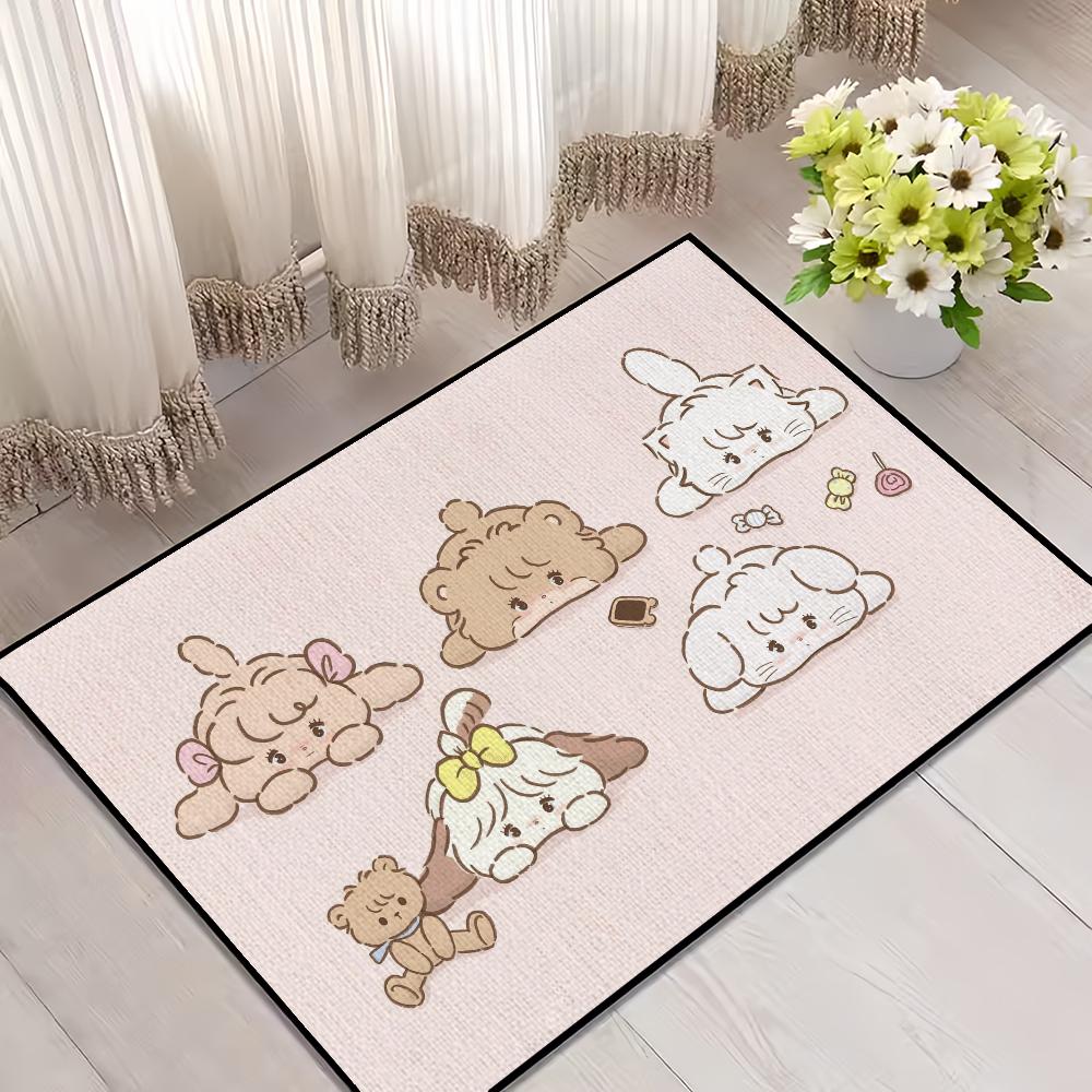 Small Carpet For House Bedroom Decoration Kitchen Bath Illustrations Super Absorbent M-Mikko Cute Rug Carpet Foot Non-slip