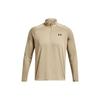 Tech™ ½ Zip Logo Print Solid Color Stand Collar Pullover Long Sleeve T-Shirt Men T-Shirts Khaki 1328495-299