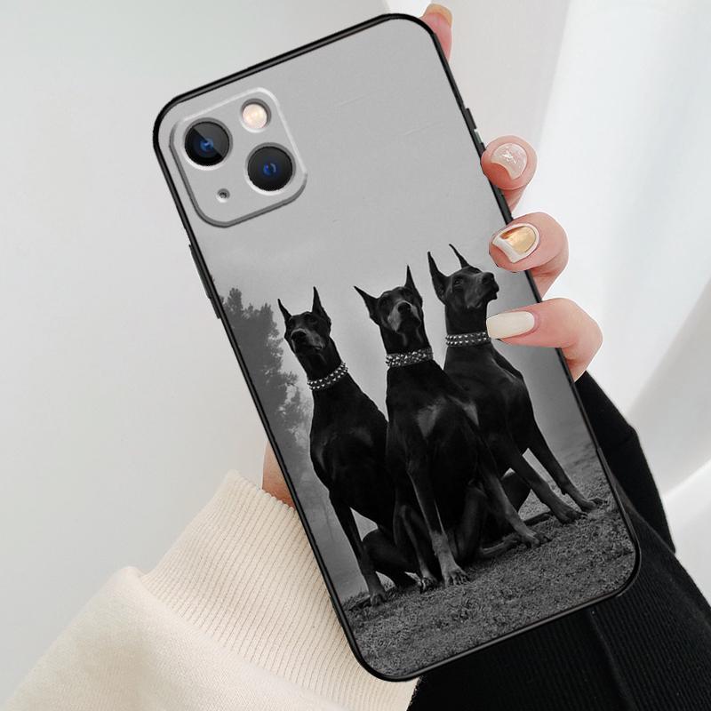 Dachshund Doberman Dog Phone Case For iPhone 13 14 15 16 Pro Max 11 12 XS XR X Plus Shockproof Bumper Soft Cover