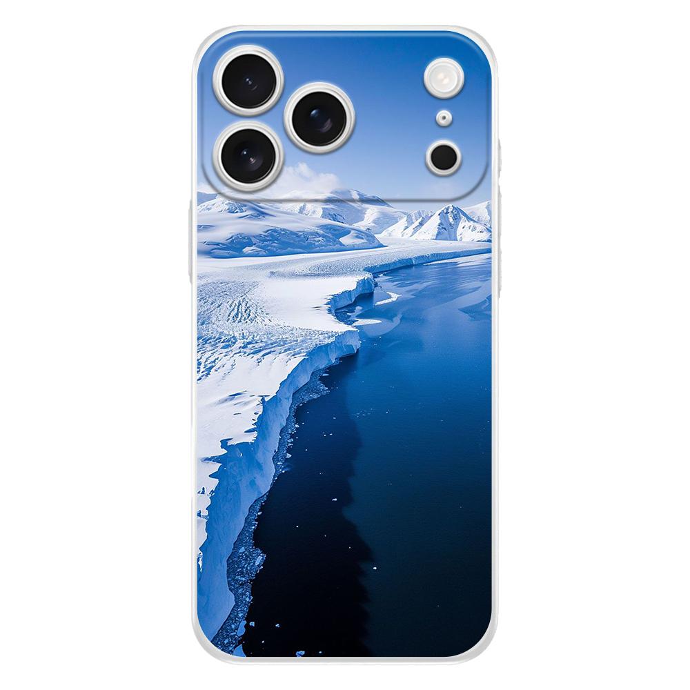 Clear TPU Phone Case For iPhone 17 Air 16E 16 11 15 14 Pro MAX 12 13 7 8 Plus SE Easter Cover Protection Antarctica Snow Scenery