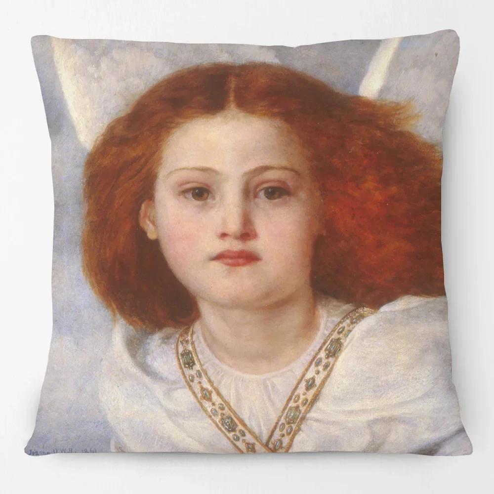 Mladá žena a jej malý chlapec Potlač Obal na vankúš Európske Retro Vintage Maľby Obal na vankúš Do Spálne Pohovky
