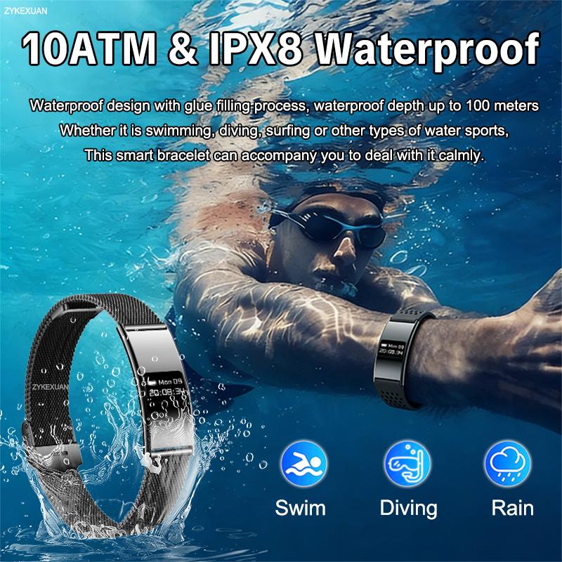 Neuer Fitness-Tracker Smart-Armband Herren IPX8 Wasserdicht Herzfrequenz-Schlafüberwachung Outdoor-Sport Schrittzähler GPS-Tracking Smartwatch