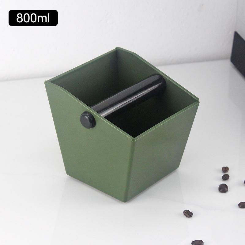 Shock-Absorbent Coffee Knock Box Anti-Slip Espresso Dump Bin For Coffee Grounds With Removable Knock Bar Coffee Grind Waste Bin