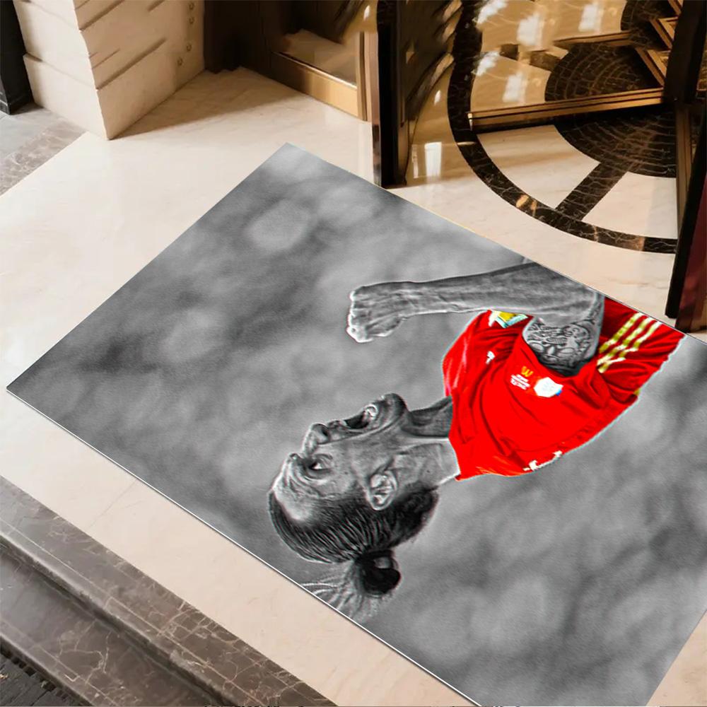 Soccer Player Action Area Rug Design for Game Room Hallway Foyer Dormitory Antislip Carpet Anime Office Decor Best for Christmas