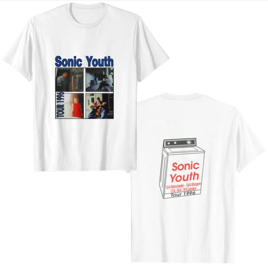 Sonic Youth 1996 Tour Vintage T-Shirt Mens Womens Tees Top – Men's Heavyweight Rock Band Tee