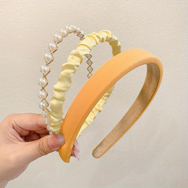 1 Set of Elegant French Headband Hair Accessories for Women - Features Face Wash Hairpins and Practical Headbands for Pressing Hair during Outings.