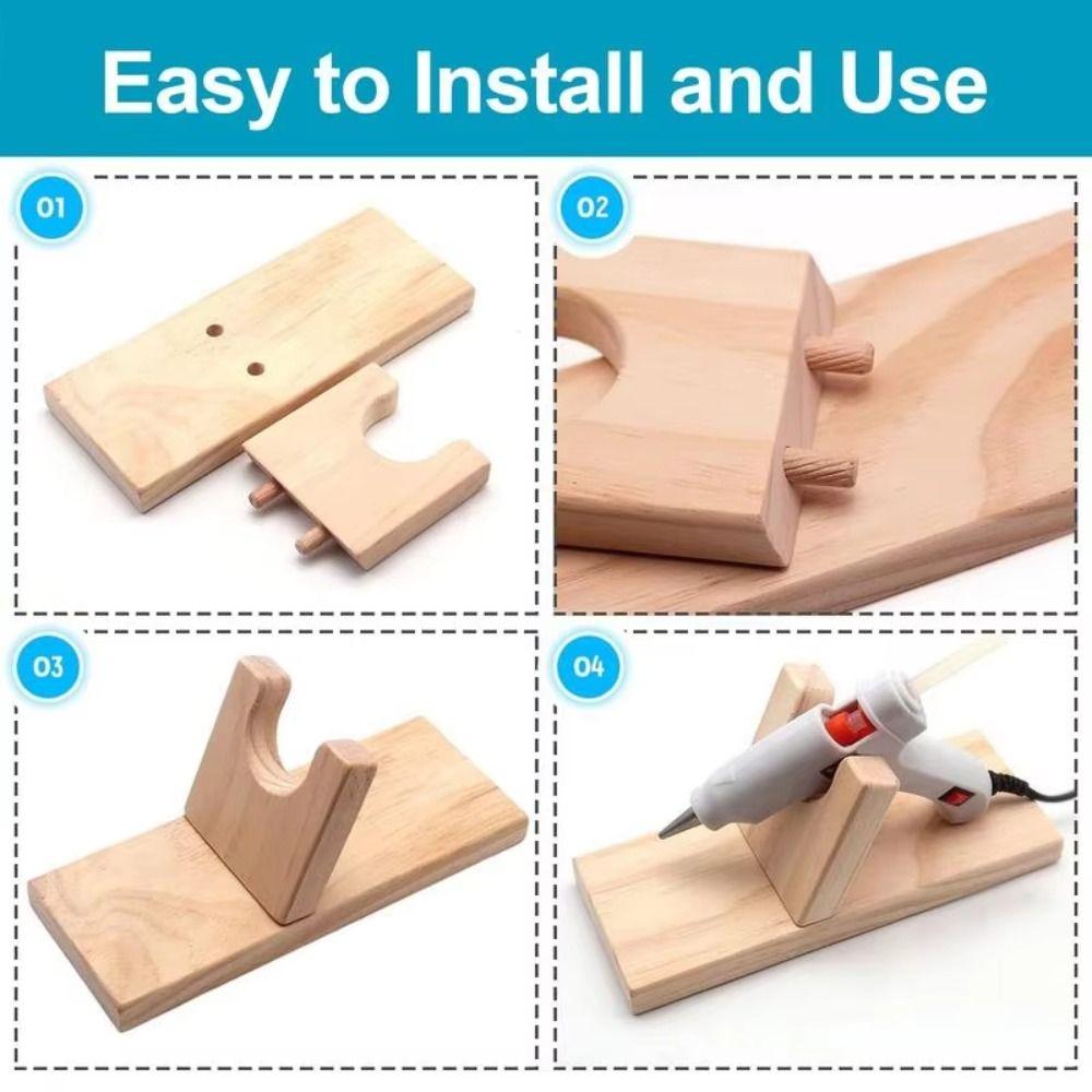 Durable Universal Hot Glue Holder Wooden DIY Hot Glue Support Stand Craft Room Organizer