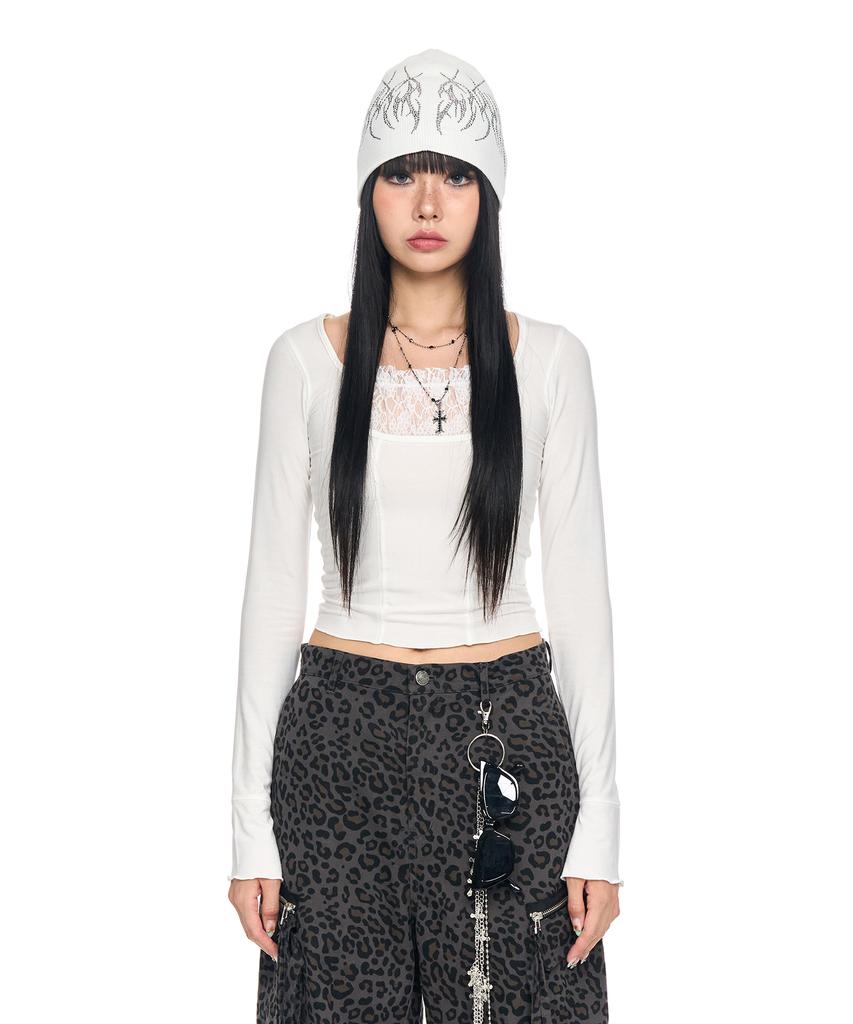 SCHISM INDUCING Lace Ojo Top Ivory