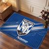 Alfombra de Cristal de Terciopelo Personalizada Canterbury-Bankstown Bulldogs, Alfombra Suave Antideslizante con Texto de Nombre Personalizado para Sala de Estar Dormitorio