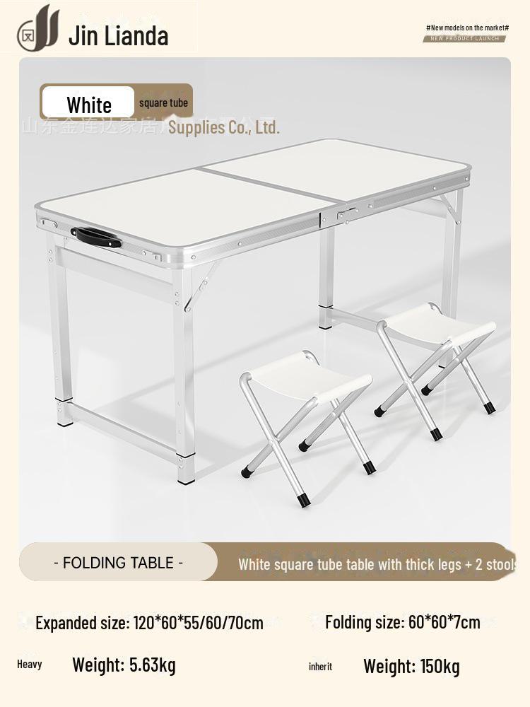 Portable Multifunctional Aluminum Folding Table for Dining and Outdoor Use