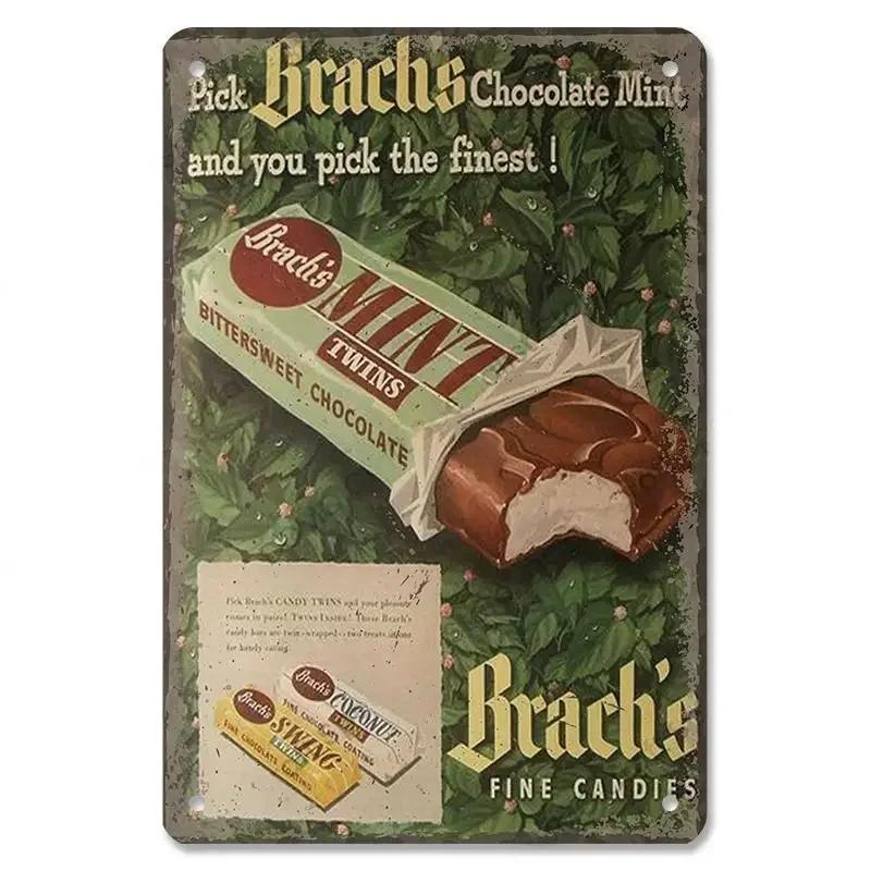 Vintage Schokoladenkuchen Metallschild Leckeres Dessert Blechschild für Café Bäckerei Retro Wanddekor Heimdekor Poster P
