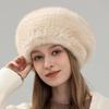 Autumn and Winter New Mink Hair Beret Female Korean Version Fashion Foreign Style Warm Ear Protection Versatile Fur Woven Painter Hat