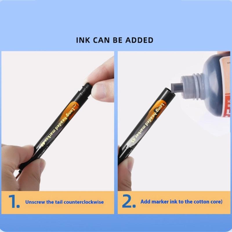 Long Nose Marker 45mm Long Tip Marker Water Resistant Deep Reach Woodworking Marking Pen For Wood Glass Metal Plastic