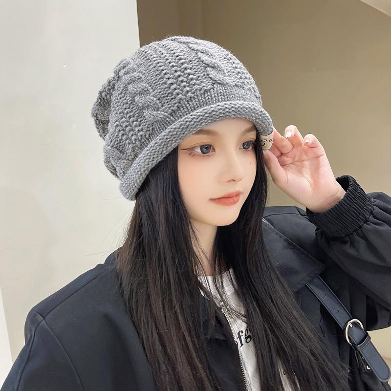 Korean New Autumn and Winter Hat for Women Japanese Fresh Knitted Wool Hat for Winter Warmth Student Ear Protection Pile Hat