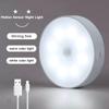 חיישן תנועה אור Led USB מנורות לילה עגולים נטענת לחדר שינה מטבח מדרגות מסדרון תאורת ארון בגדים