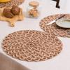 Round Boho Placemat Handwoven Heat Insulation Placemat Rustic Table Protector Mat for Home Farmhouse Weddings Baby Showers
