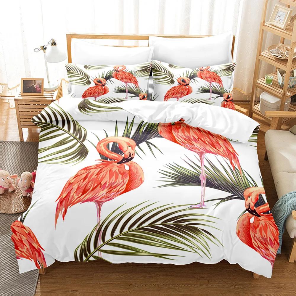 Flamingo Dekbed Beddengoed Sets Winter Dekbedovertrek Sets Kinderen,twin Volledig Queen King Slaapkamer Set Huis Textiel Housse De Couette