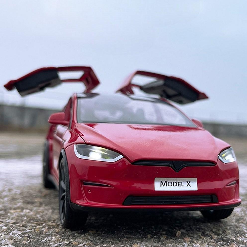 1:24 Scale Die-cast Metal Tesla Model X Luxury SUV Pull-back Car Model - X_Red